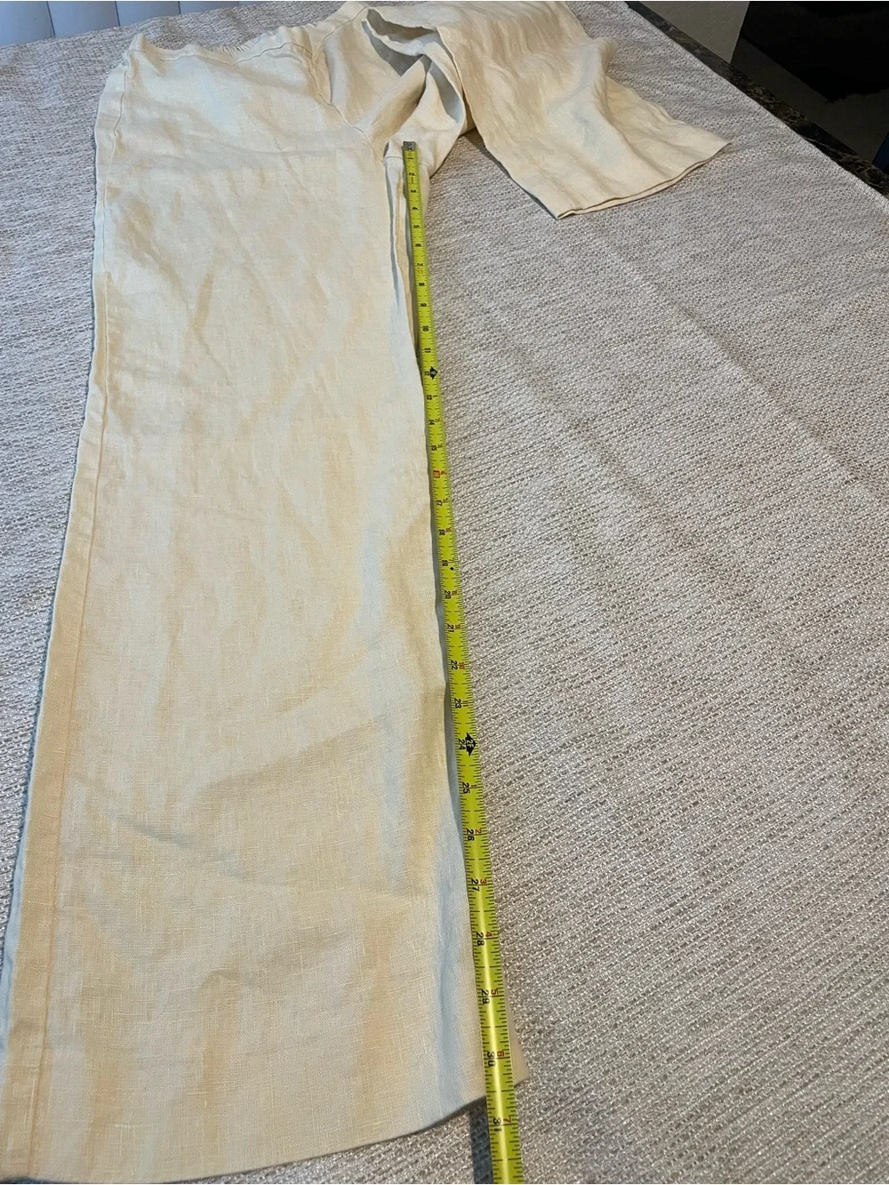 Reformation XS Linen Relaxed Wide Leg Pants Light Yellow